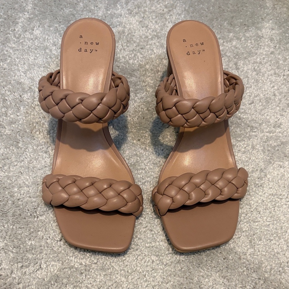 A New Day Women's Brown Braided Sandals